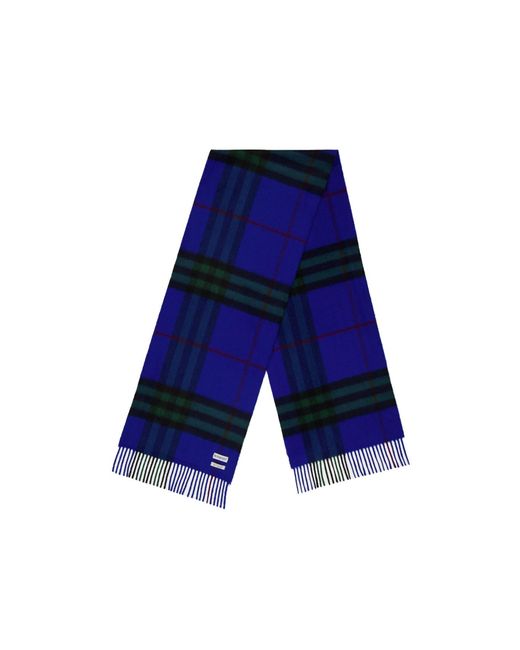 Burberry Blue Plaid Cashmere Scarf