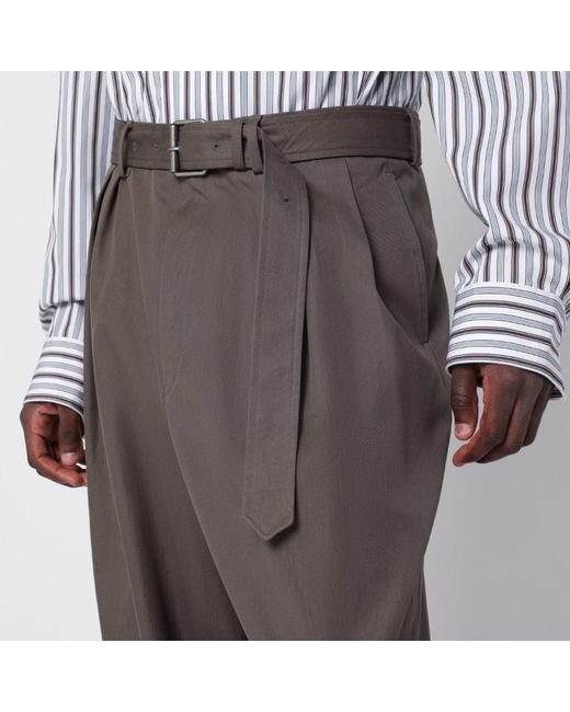 Dries Van Noten Gray Wide-Leg Casual Trousers for men