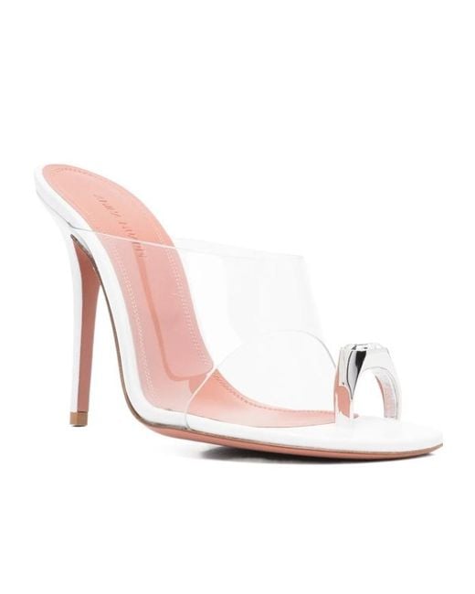 AMINA MUADDI White Stiletto-Heeled Sandals