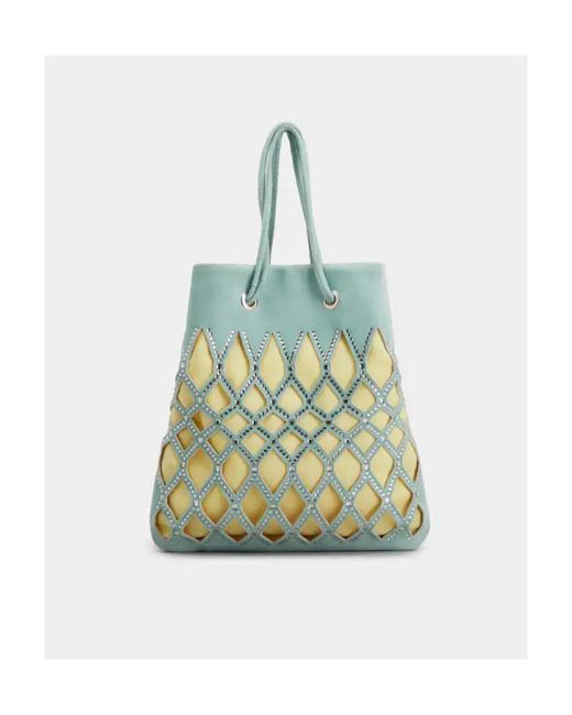 Roger Vivier Blue Mini Viv' Pocket Queeny Bag