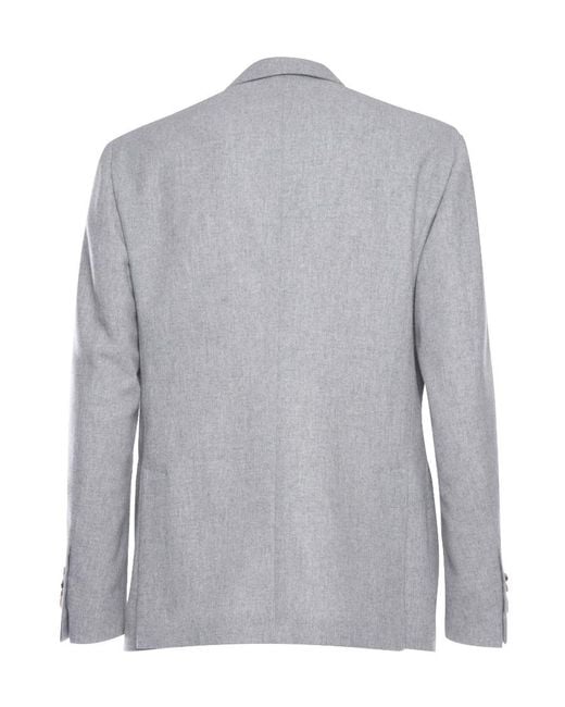 Lardini Gray Brooch-Detail Single-Breasted Blazer for men