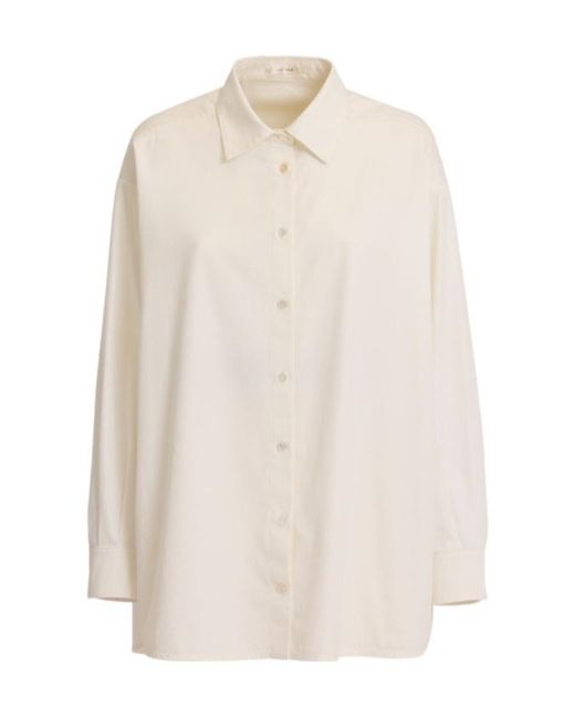 The Row White Luka Cotton Casual Shirt