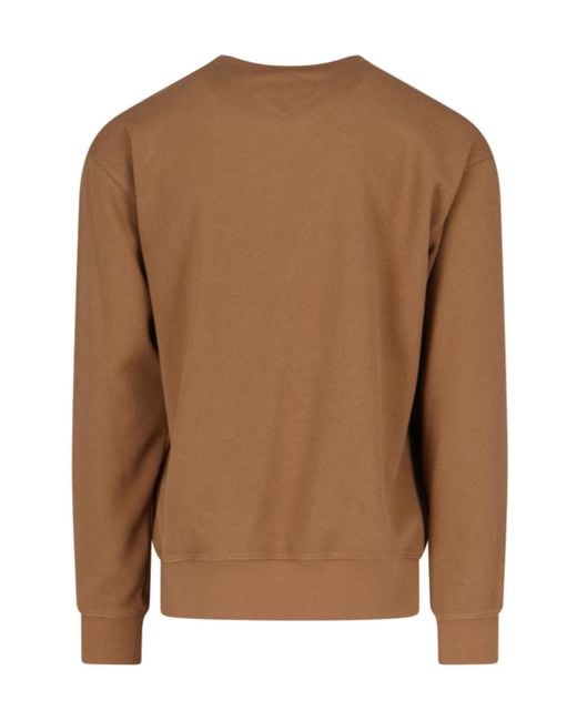 MCM Brown Logo Patch Crewneck Sweatshirt