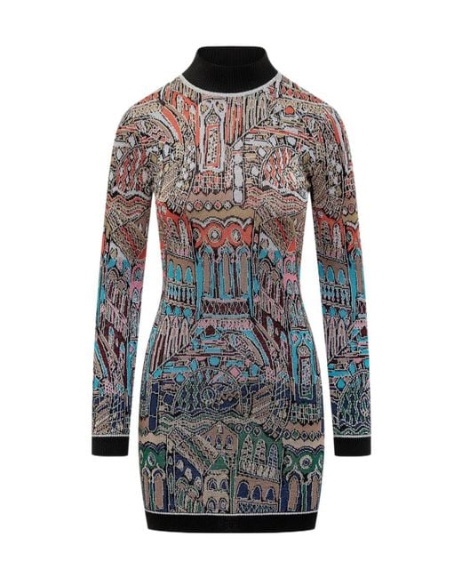 Missoni Multicolor Jacquard Knitted Jumper Dress