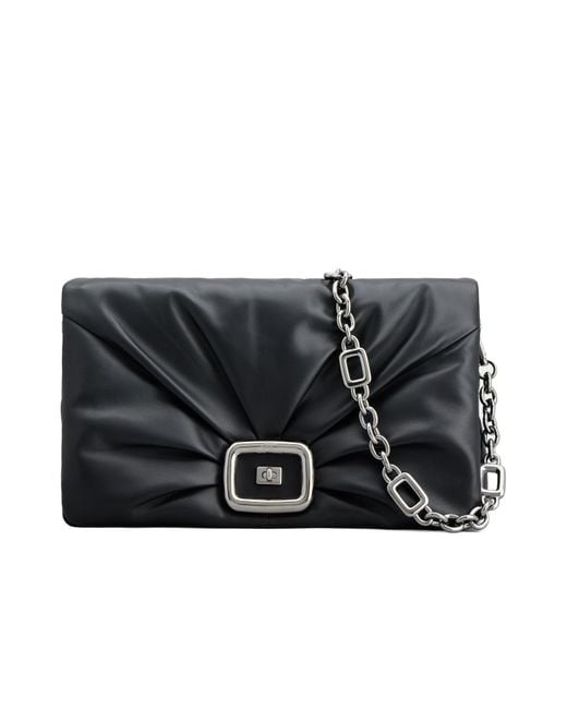Roger Vivier Black Viv Choc Chain-Linked Large Shoulder Bag