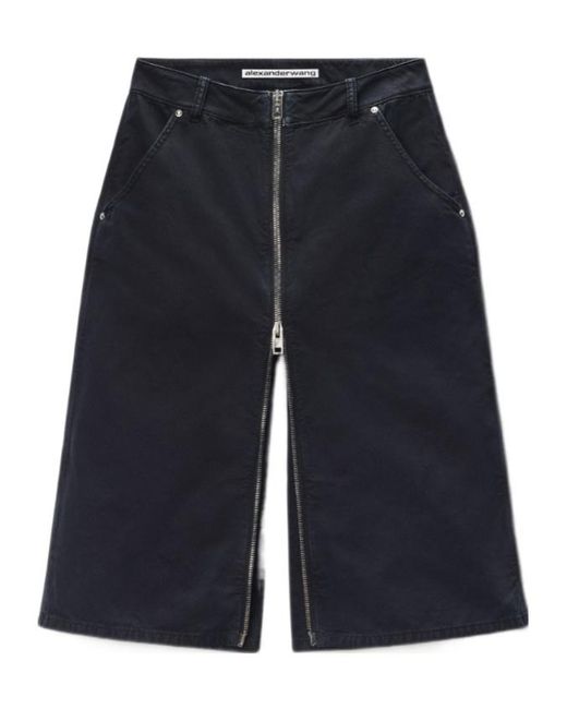 Alexander Wang Blue Zip-Front Cargo Shorts