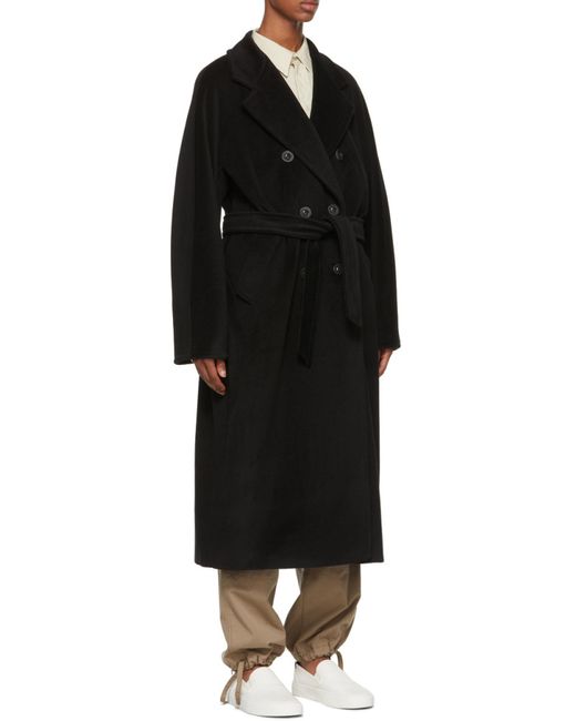 Max Mara Black Madame Double-Breasted Coat