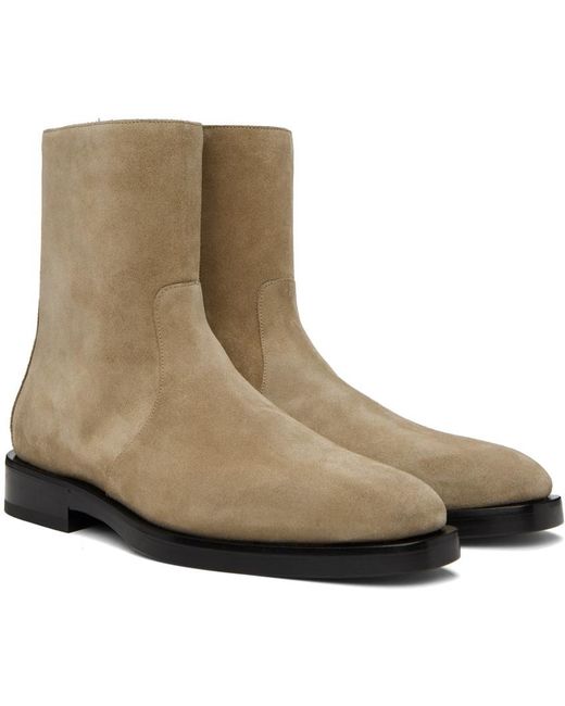 Ferragamo Brown Ferragamo Side-Zip Ankle Boots for men
