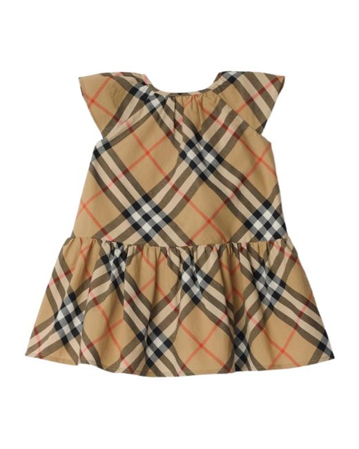 Burberry Check-Pattern Dress in Brown | Lyst