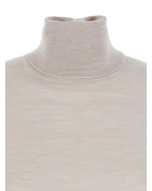 P.A.R.O.S.H. White Turtleneck Knitted Jumper