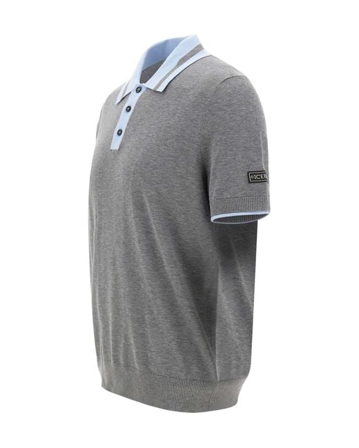 Iceberg Gray Contrast Trim Polo Shirt for men