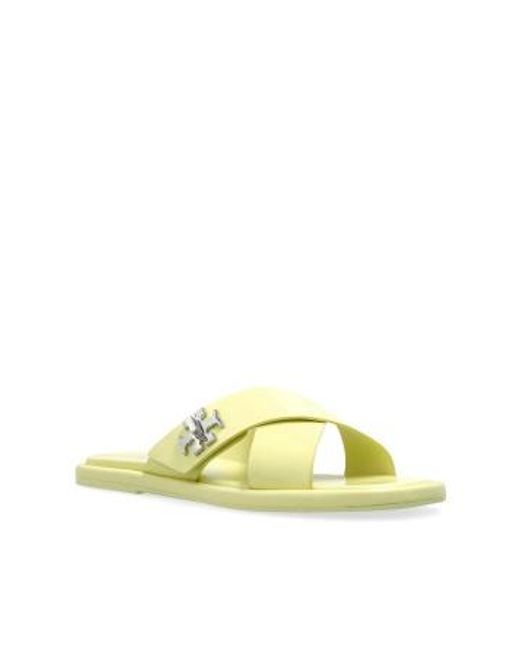 Tory Burch Yellow Leather Slides