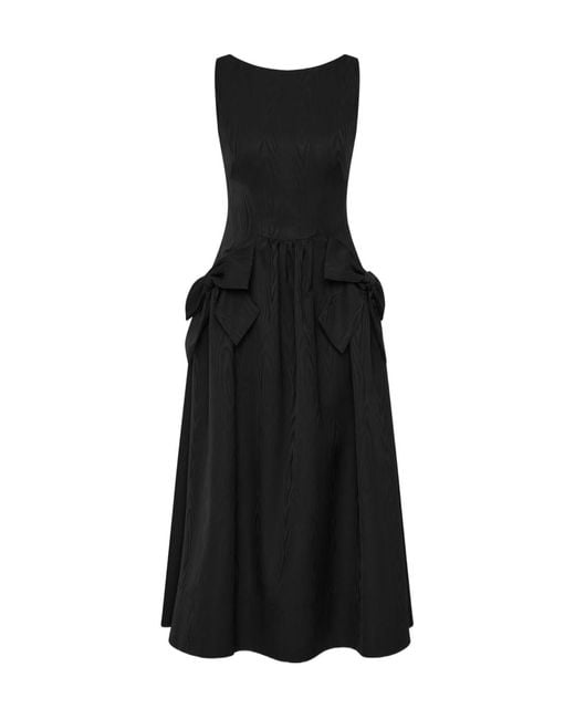 Rebecca Vallance Black Bow Narcissa Midi Dress