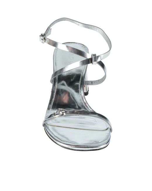 Farm Rio White Metallic Leather Sandals