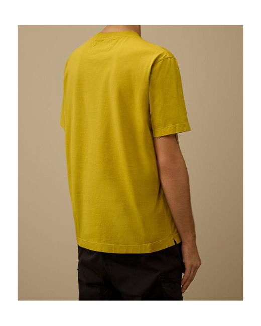 C P Company Yellow Short-Sleeve T-Shirt for men