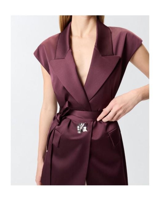 Pinko Purple Sleeveless Satin Jacket