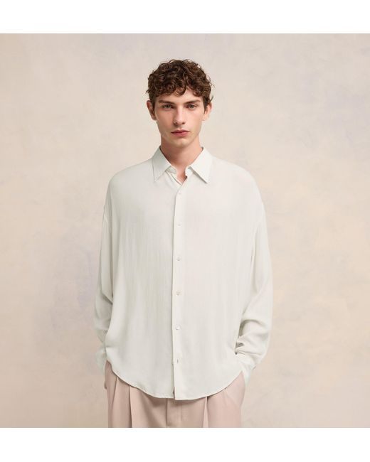 AMI White Long-Sleeved Buttoned Shirt for men