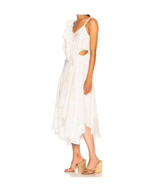 Loewe White Solid Color Dress