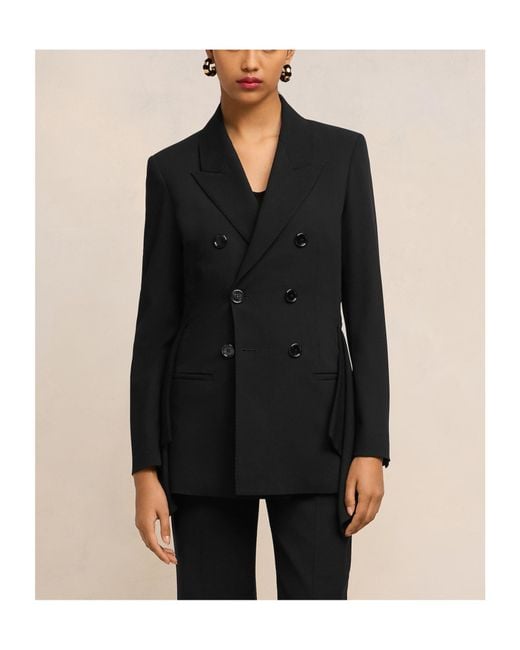 AMI Black Ami Double Breasted Tailored Blazer