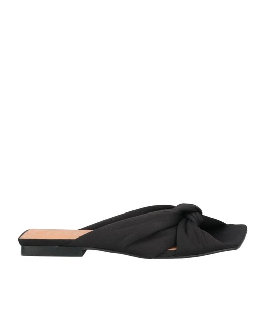 Ganni Black Minimal Solid Satin Sandals