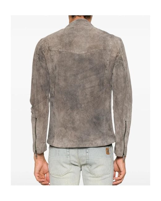 Giorgio Brato Brown Stand-Collar Zip-Up Jacket for men