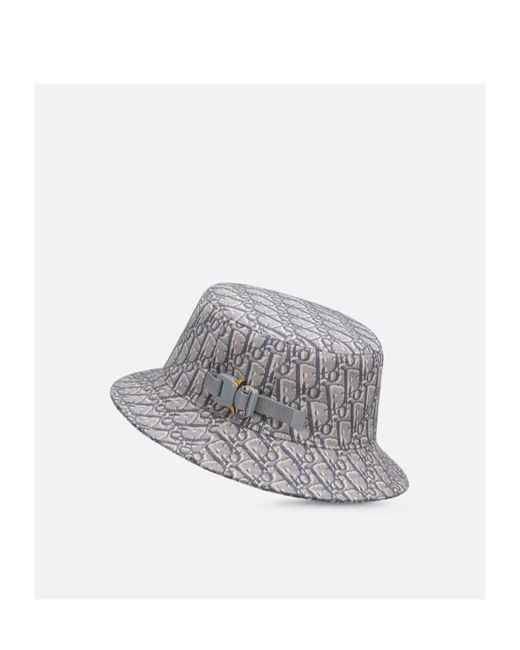 Dior Gray Oblique Bucket Hat for men