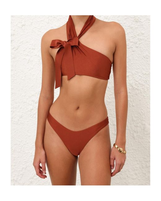 Zimmermann Red Awaken Tie Neck Bikini