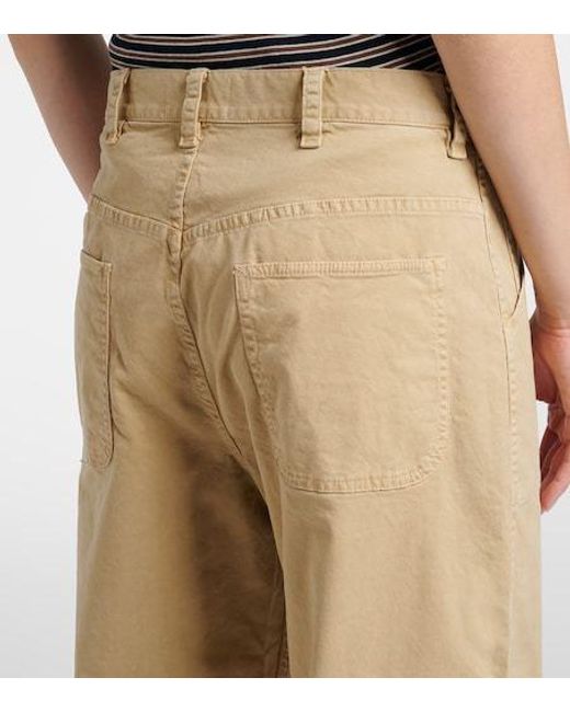 Nili Lotan Natural Whitney Cotton Wide-Leg Pants