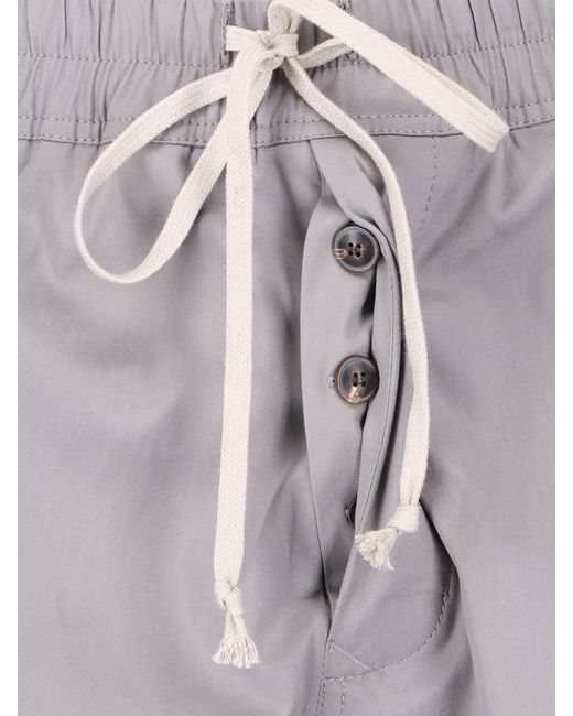 Rick Owens Gray Drawstring-Waist Pressed-Crease Trousers for men