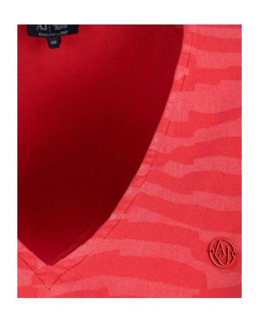 Armani Jeans Red V-Neck Zipper Dress