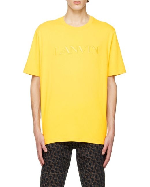 Lanvin Yellow Logo Details Short-Sleeved T-Shirt for men