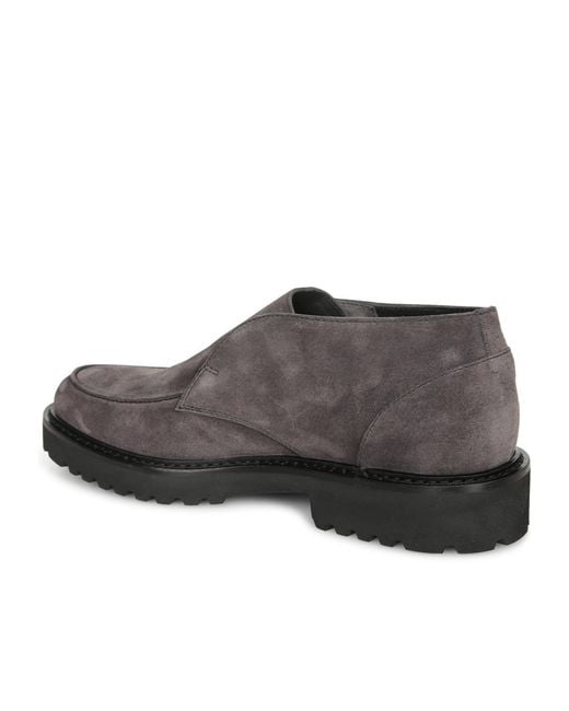 Doucal's Gray Round-Toe Boots for men