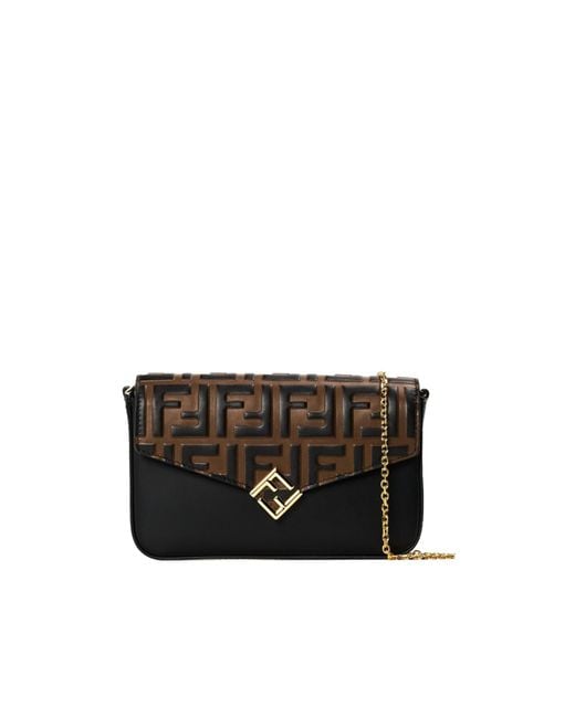 Fendi Black Ff Diamonds Wallet On Chain