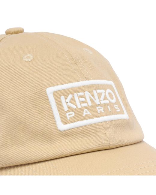 KENZO Natural Logo Patch Curved-Peak Baseball Cap for men