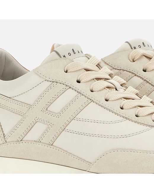 Hogan White Low Top Lace Up Sneakers