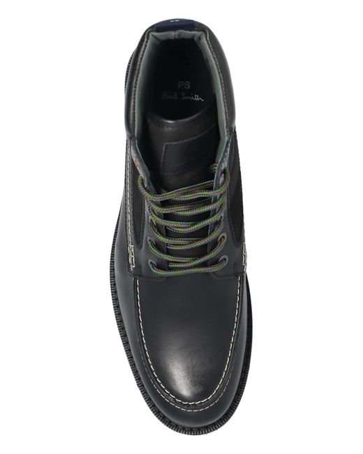 Paul Smith Black Ps Paul Smith Curtis Panelled Lace-Up Boots for men