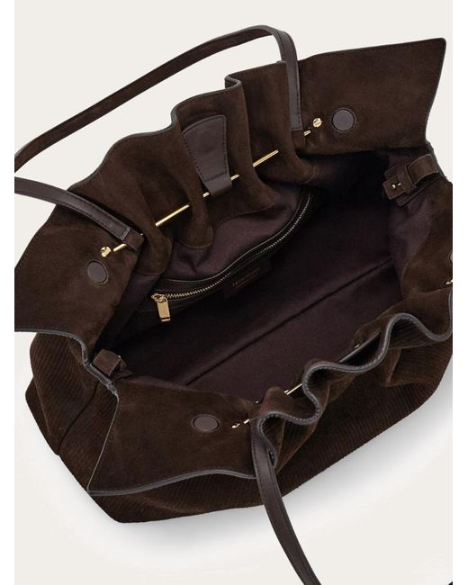 Ferragamo Brown Ferragamo Soft-Bag (M)
