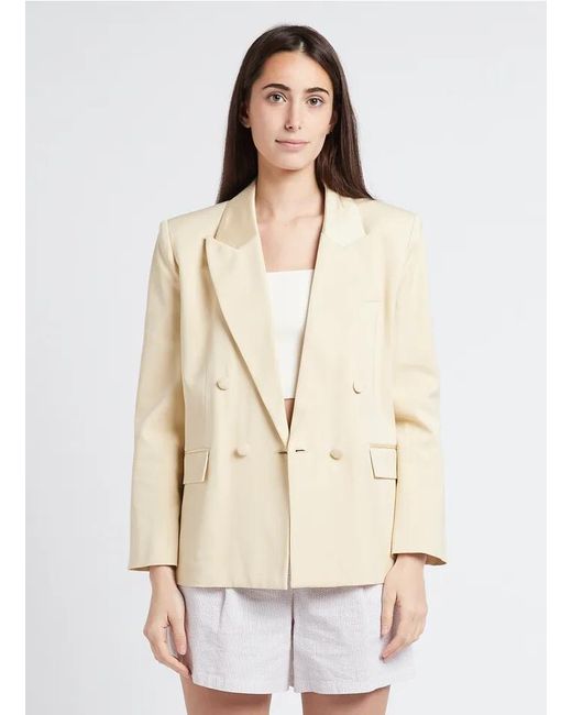 Ba&sh Natural Double-Breasted Blazer