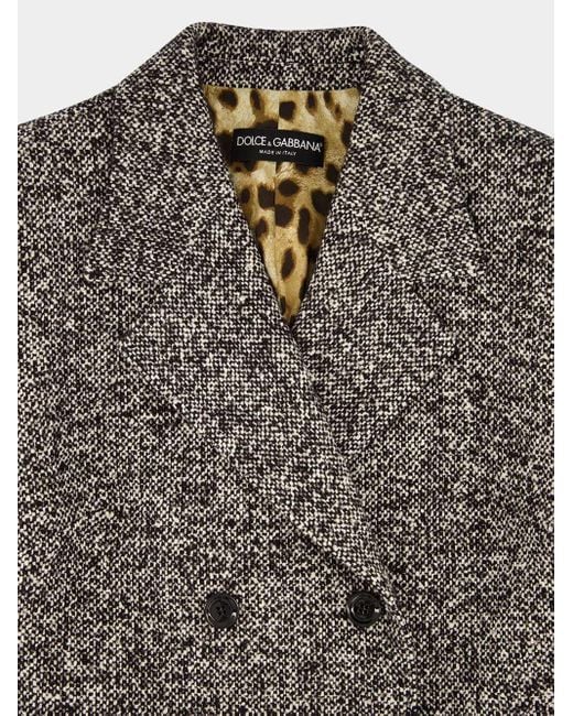 Dolce & Gabbana Gray Double-Breasted Coat