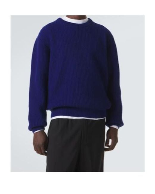 Jil Sander Blue Wool Sweater for men
