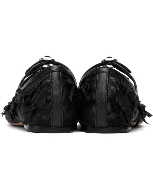 Marc Jacobs Black The Bow Mesh Kiki Ballet Flats