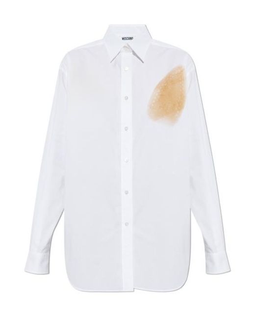 Moschino White Abstract-Print Shirt