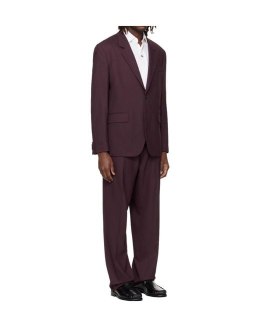 Boss Purple Long-Sleeved Suit Jacket And Trousers Two-Piece Set for men