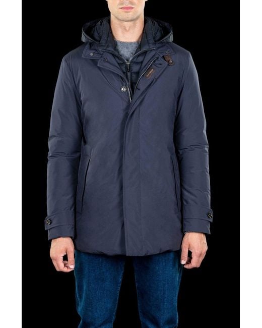 Moorer Blue Long-Sleeved Coat for men