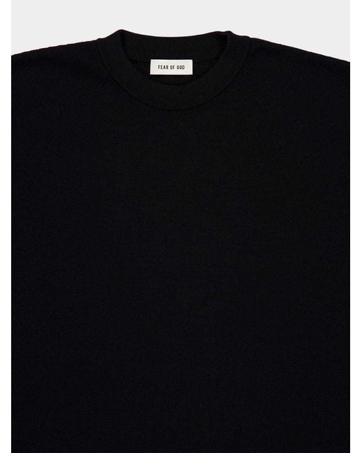 Fear Of God Black Wool-Knit Oversized T-Shirt for men