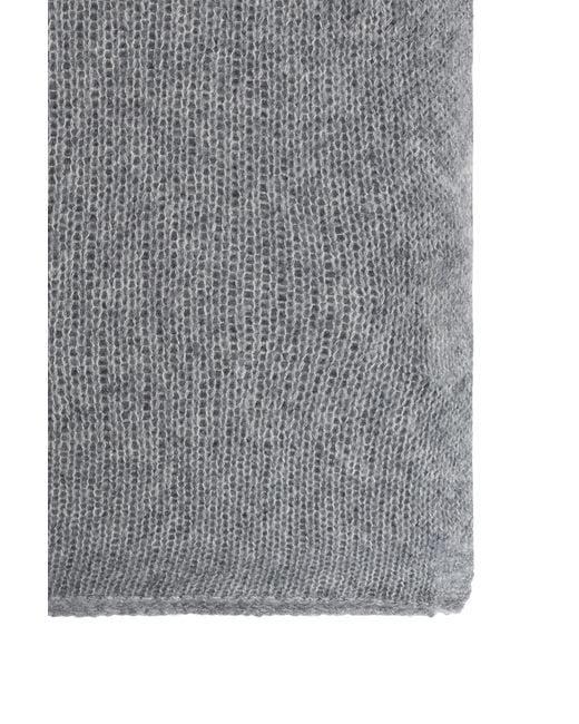 Lisa Yang Gray Ribbed Scarf