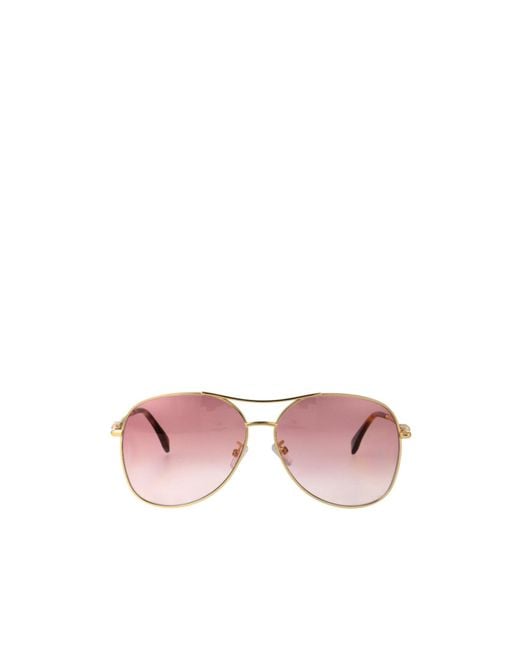 Fendi Pink Eyewear Pilot Frame Sunglasses
