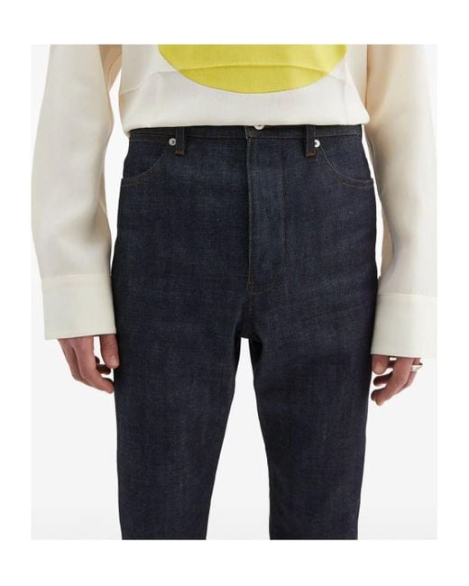 Jil Sander Blue Mid-Rise Straight-Leg Jeans for men