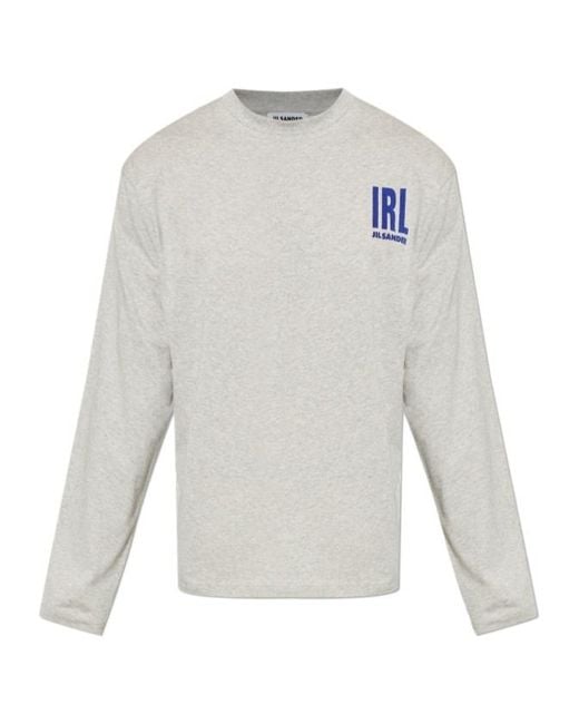 Jil Sander White Irl Long Sleeve T-Shirt for men