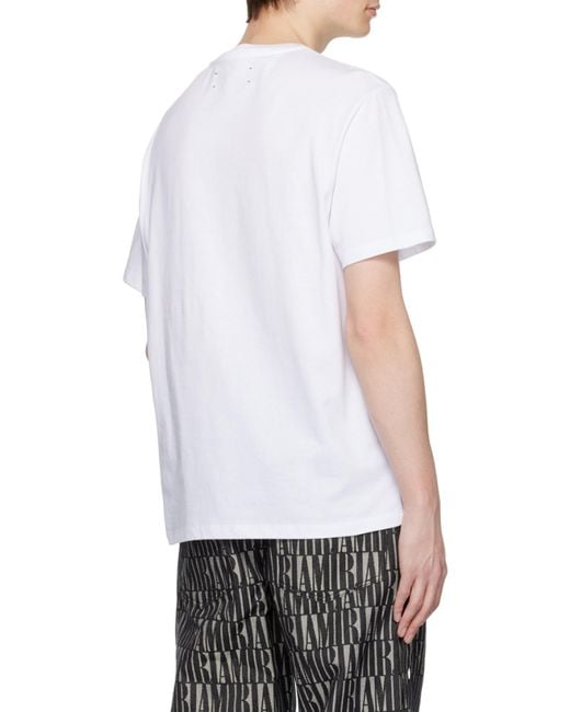 Amiri White Pegasus Script Logo Cotton T-Shirt for men